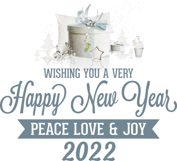 Transparent New Year Logo Font Design for Happy New Year 2022 for New Year
