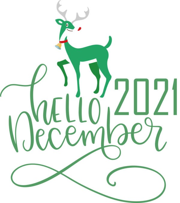 Transparent Christmas Reindeer Deer Line art for Hello December for Christmas