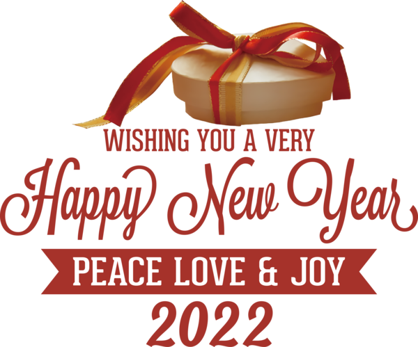 Transparent New Year Logo Font Gift for Happy New Year 2022 for New Year