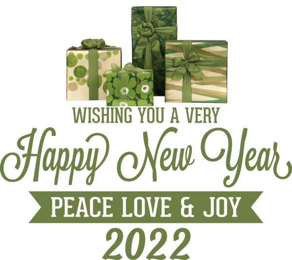 Transparent New Year Christmas Day Gift Drawing for Happy New Year 2022 for New Year