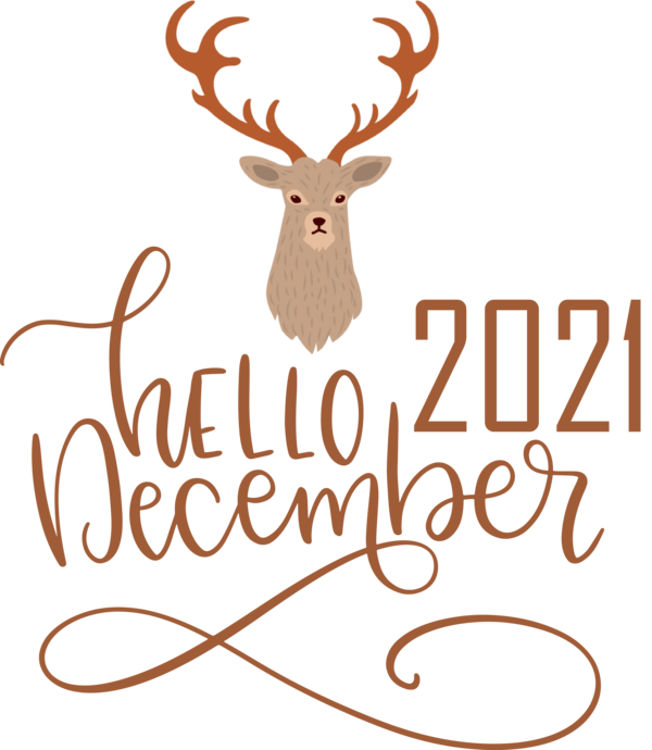 Transparent Christmas Reindeer Deer Antler for Hello December for Christmas