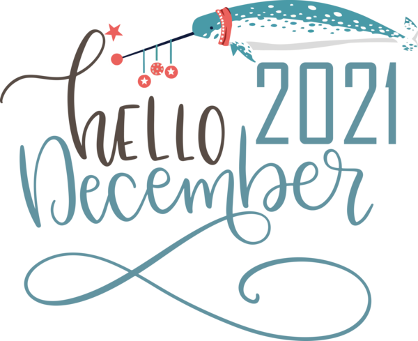 Transparent Christmas Design Logo Line for Hello December for Christmas