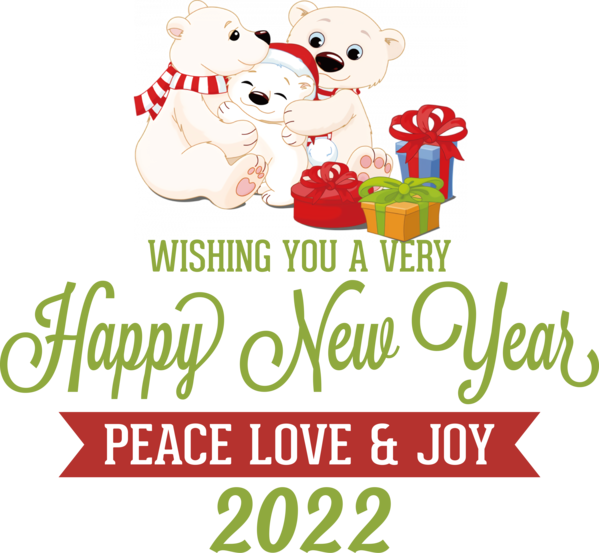 Transparent New Year Christmas decoration Polar bear Christmas Day for Happy New Year 2022 for New Year