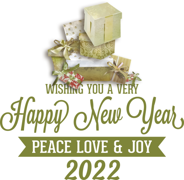 Transparent New Year Font Gift Meter for Happy New Year 2022 for New Year