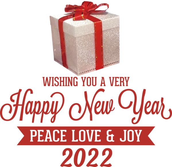 Transparent New Year Font Gift Design for Happy New Year 2022 for New Year