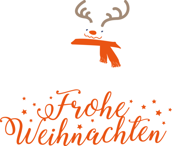 Transparent Christmas Reindeer Deer Logo for Frohliche Weihnachten for Christmas