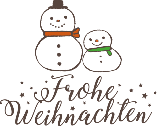 Transparent Christmas Cartoon Snowman Line for Frohliche Weihnachten for Christmas