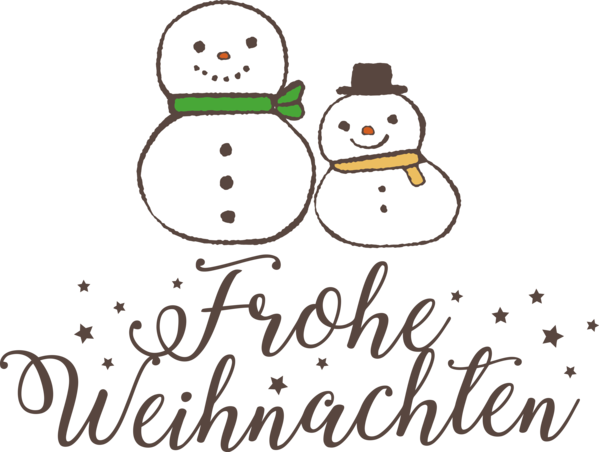 Transparent Christmas Cartoon Line Snowman for Frohliche Weihnachten for Christmas