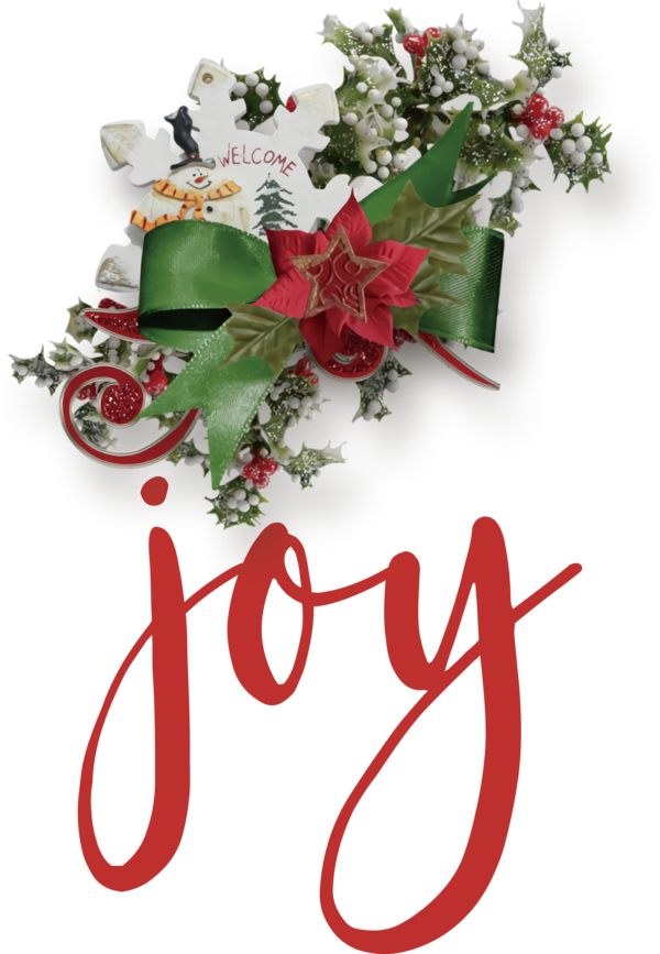 Transparent Christmas Floral design Flower for Be Jolly for Christmas