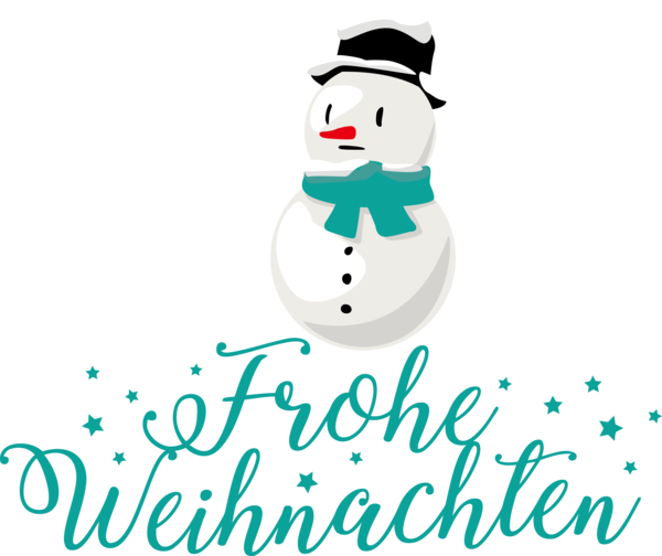 Transparent Christmas Logo Line Snowman for Frohliche Weihnachten for Christmas