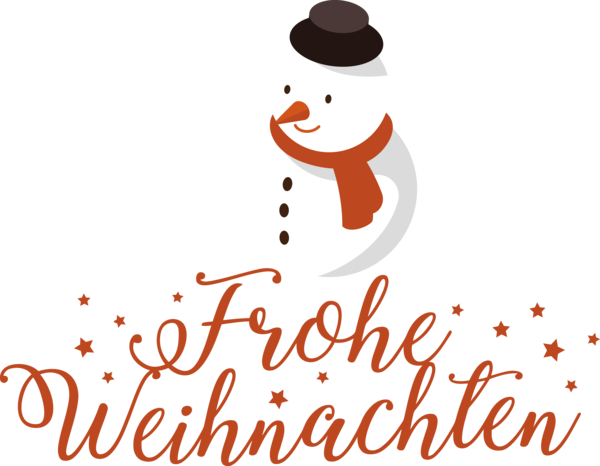 Transparent Christmas Logo Calligraphy Line for Frohliche Weihnachten for Christmas