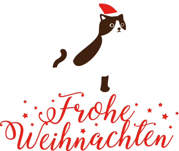 Transparent Christmas Cat Cat-like Cartoon for Frohliche Weihnachten for Christmas