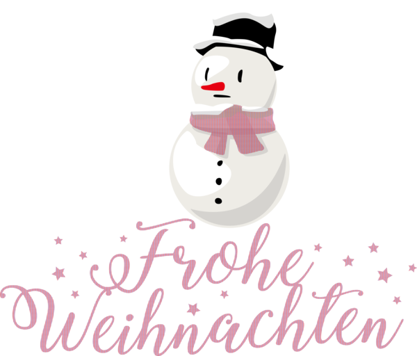 Transparent Christmas Cartoon Snowman Character for Frohliche Weihnachten for Christmas