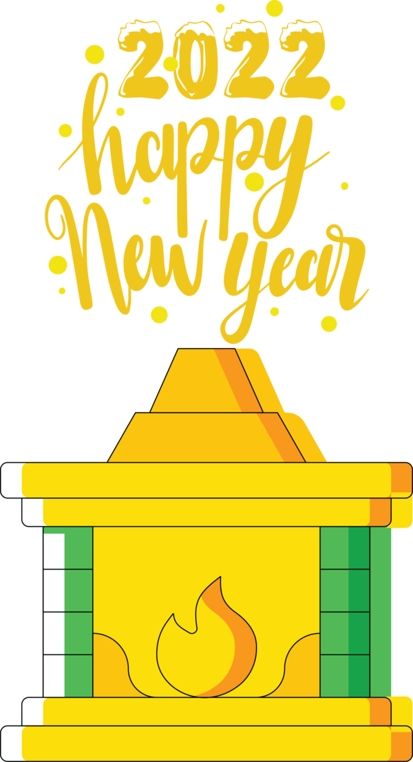 Transparent New Year Cartoon Yellow Comics for Happy New Year 2022 for New Year