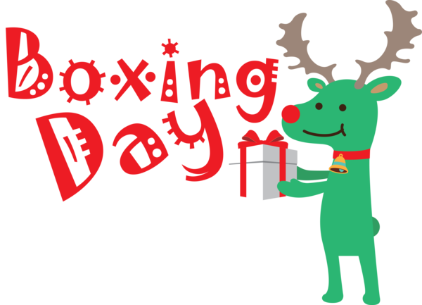 Transparent Boxing Day Christmas Day Santa Claus Reindeer for Happy Boxing Day for Boxing Day