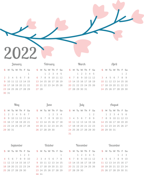 Transparent New Year Design Calendar System Line for Printable 2022 Calendar for New Year