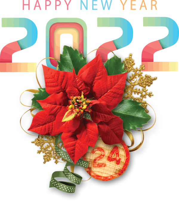 Transparent New Year Flower Flower bouquet Floral design for Happy New Year 2022 for New Year