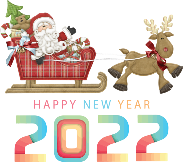 Transparent New Year Rudolph Reindeer Mrs. Claus for Happy New Year 2022 for New Year