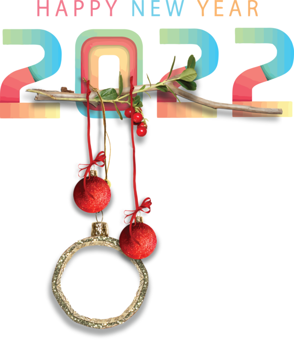 Transparent New Year Design Fruit for Happy New Year 2022 for New Year