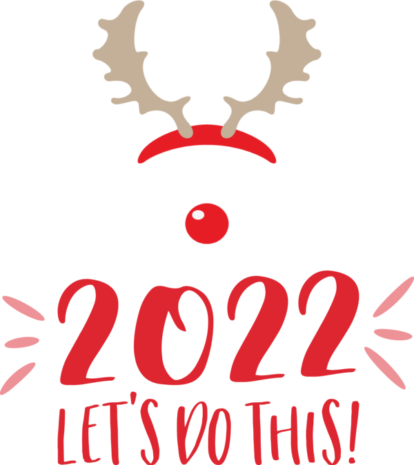 Transparent New Year Deer Logo Line for Happy New Year 2022 for New Year