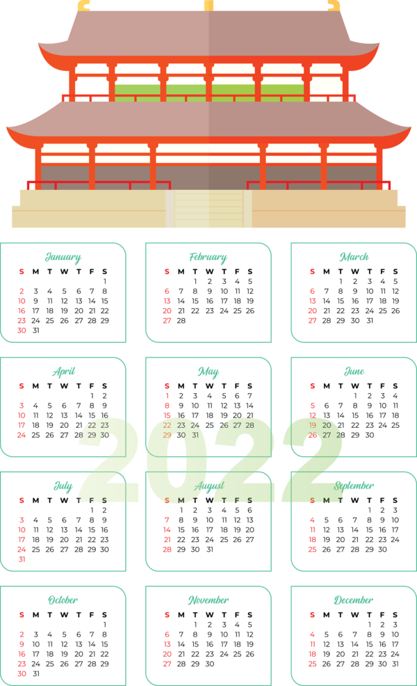 Transparent New Year Table Furniture Computer for Printable 2022 Calendar for New Year