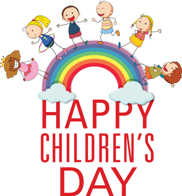 Transparent International Children's Day Design Human Text for Children's Day for International Childrens Day