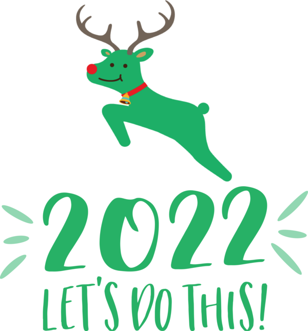 Transparent New Year Reindeer Deer Logo for Happy New Year 2022 for New Year