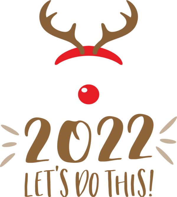 Transparent New Year Reindeer Design Logo for Happy New Year 2022 for New Year