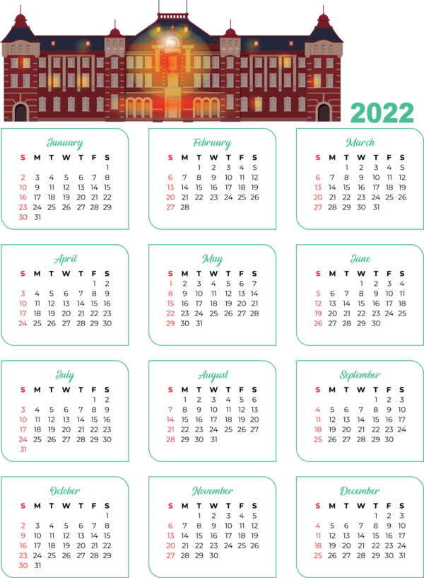 Transparent New Year Drawing Calendar System Idea for Printable 2022 Calendar for New Year