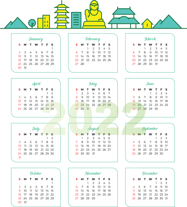 Transparent New Year Calendar System Calendar year Calendar for Printable 2022 Calendar for New Year