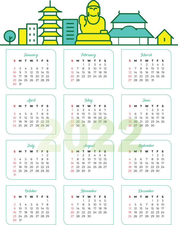 Transparent New Year Calendar System 2022 Calendar year for Printable 2022 Calendar for New Year