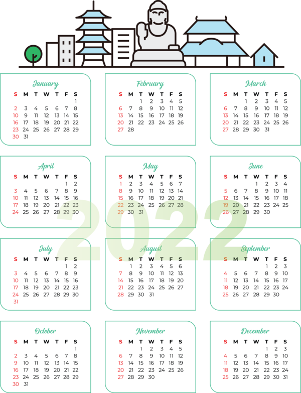 Transparent New Year Calendar System Language Calendar year for Printable 2022 Calendar for New Year