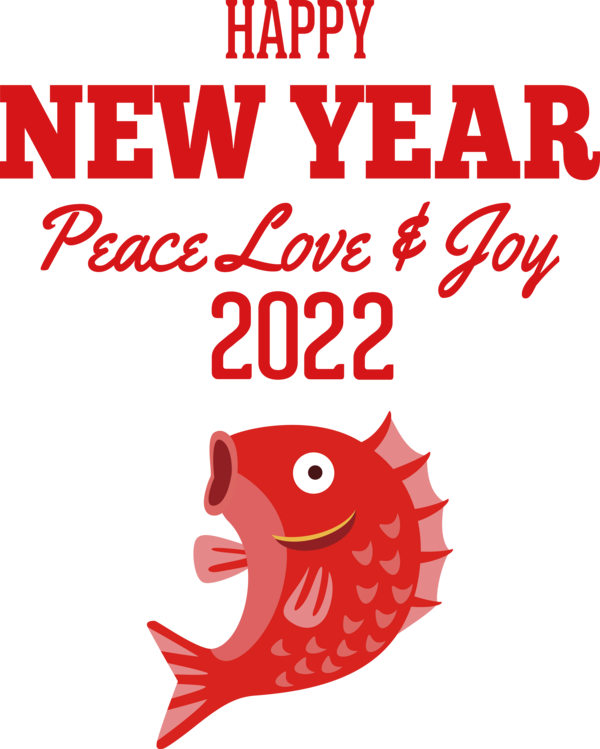 Transparent New Year Big year Red Beak for Happy New Year 2022 for New Year