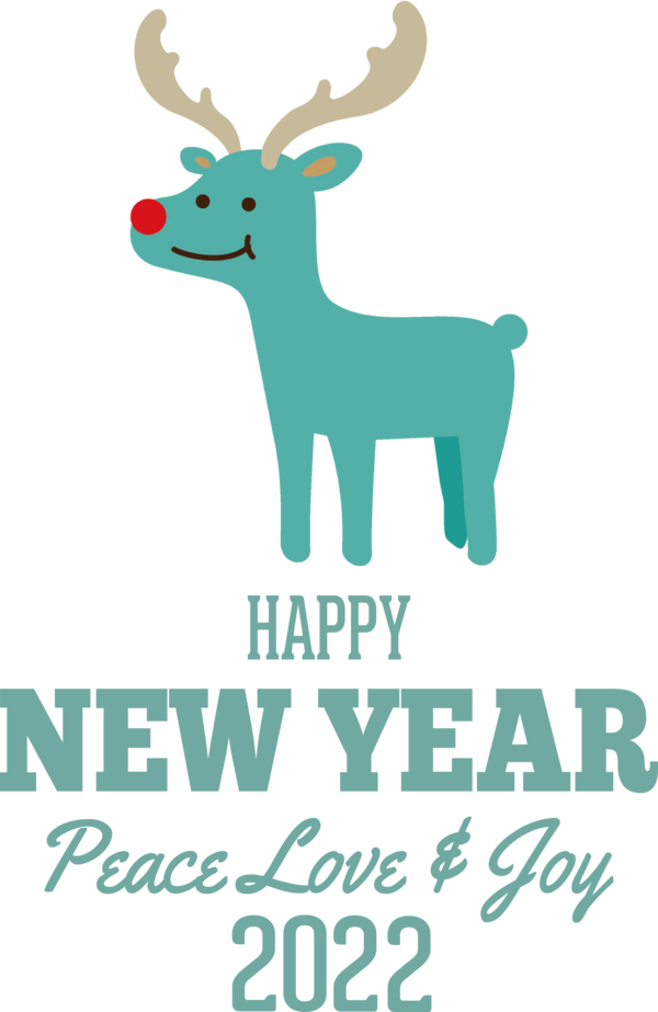 Transparent New Year Reindeer Deer New York for Happy New Year 2022 for New Year