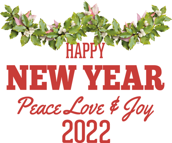 Transparent New Year Leaf Font Tree for Happy New Year 2022 for New Year