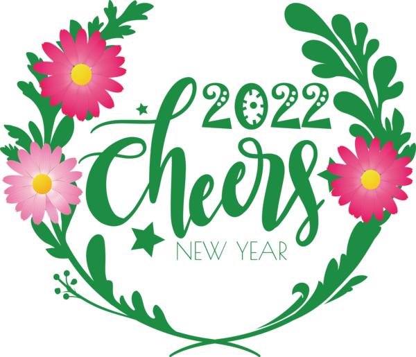 Transparent New Year Floral design Leaf New Year for Happy New Year 2022 for New Year