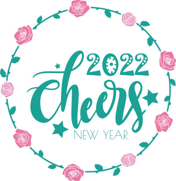 Transparent New Year Design Logo Pink M for Happy New Year 2022 for New Year