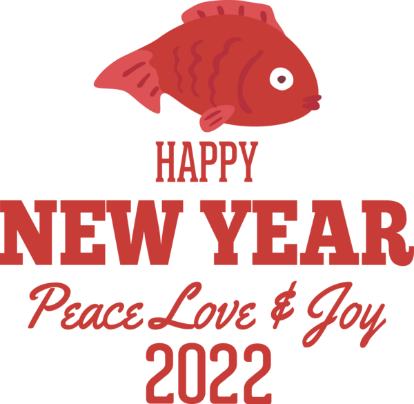 Transparent New Year Logo Big year Red for Happy New Year 2022 for New Year