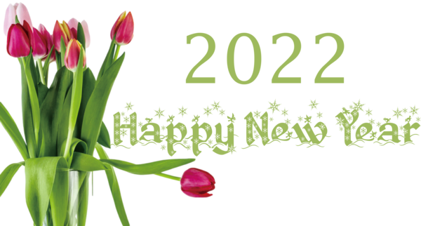 Transparent New Year Floral design Plant stem Cut flowers for Happy New Year 2022 for New Year
