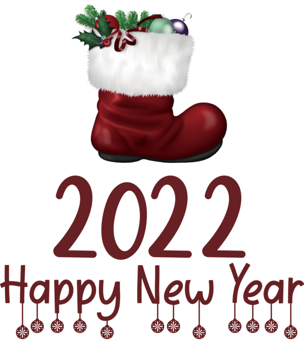 Transparent New Year Bauble Christmas Day Font for Happy New Year 2022 for New Year