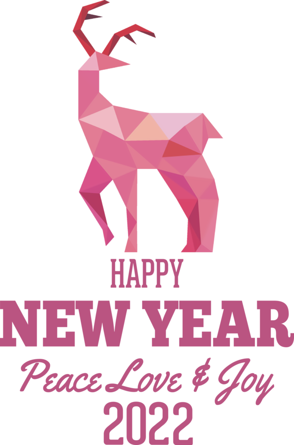 Transparent New Year Reindeer Design Deer for Happy New Year 2022 for New Year