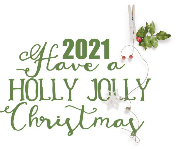 Transparent Christmas Leaf Font Logo for Be Jolly for Christmas