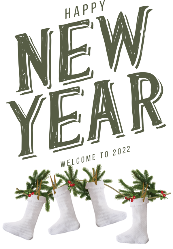 Transparent New Year Plant 2022 Design for Happy New Year 2022 for New Year