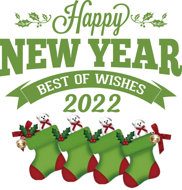 Transparent New Year Christmas Day Bauble Stickers Season greetings for Happy New Year 2022 for New Year