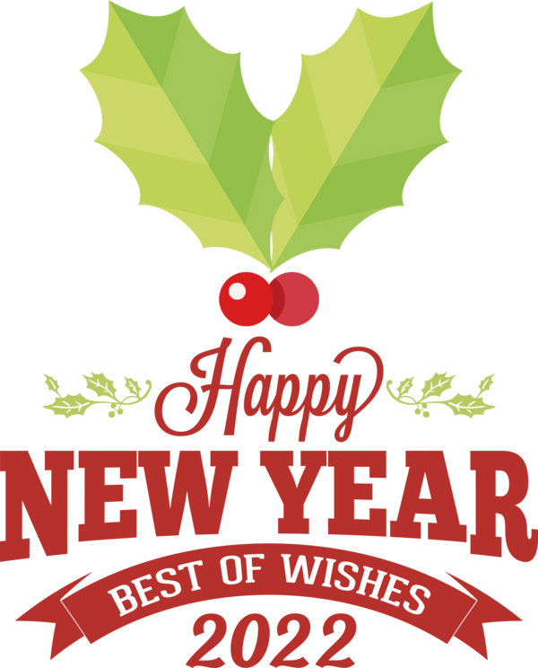 Transparent New Year Logo Survival kit Leaf for Happy New Year 2022 for New Year