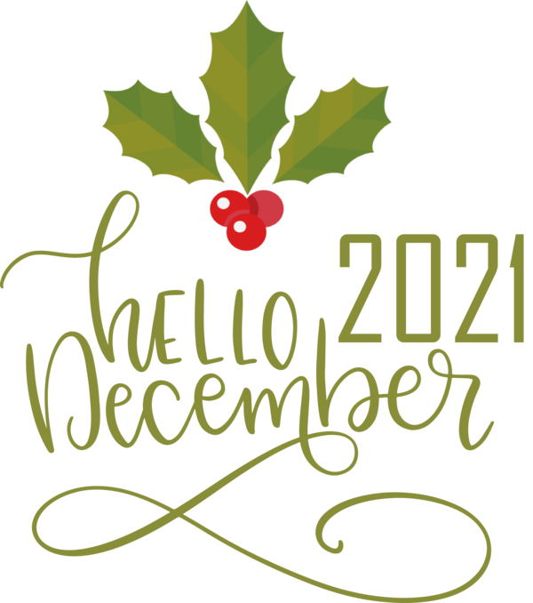 Transparent christmas Leaf Flower Logo for Hello December for Christmas