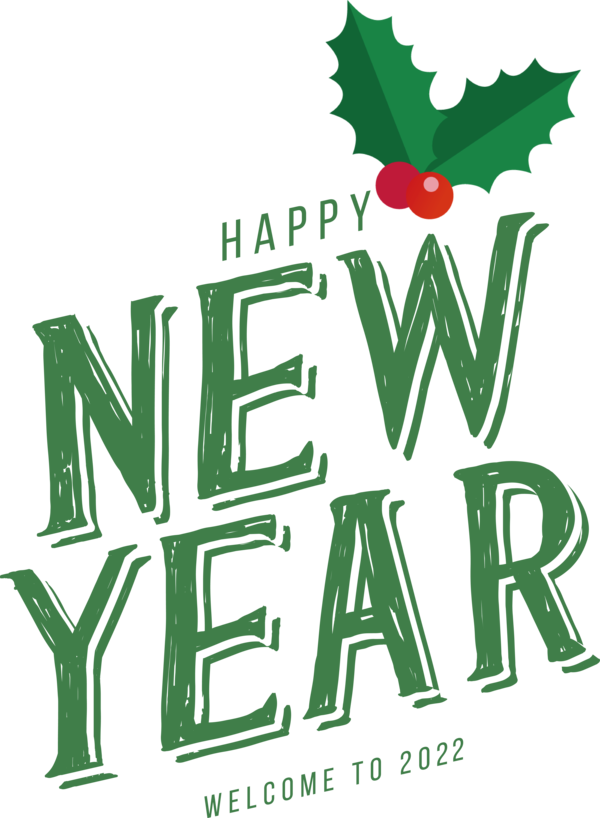 Transparent New Year Logo Leaf Design for Happy New Year 2022 for New Year