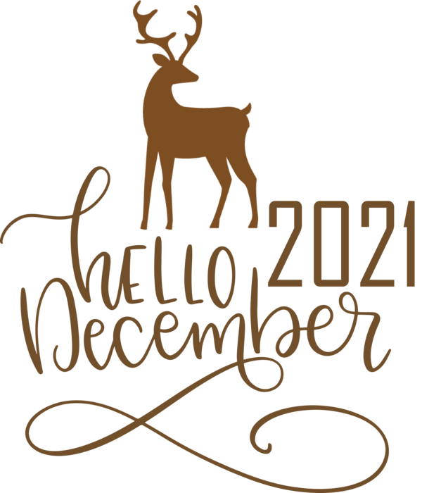 Transparent christmas Reindeer Deer Logo for Hello December for Christmas