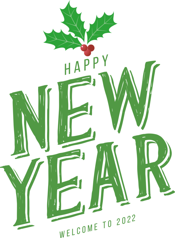 Transparent New Year Logo Leaf Design for Happy New Year 2022 for New Year