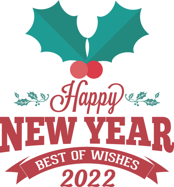 Transparent New Year Design Logo Leaf for Happy New Year 2022 for New Year